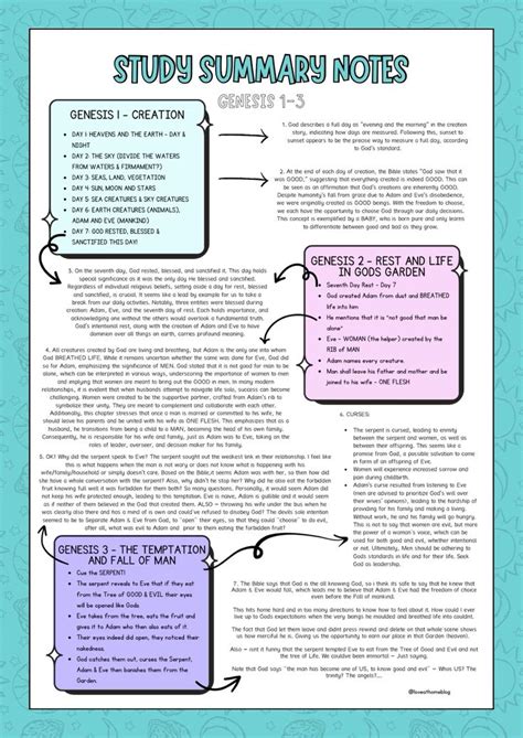 Genesis 1 3 Study Notes In 2024 Genesis Bible Study Bible Study