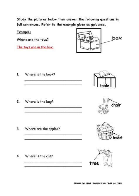 English Year 1 Worksheet Worksheets Library