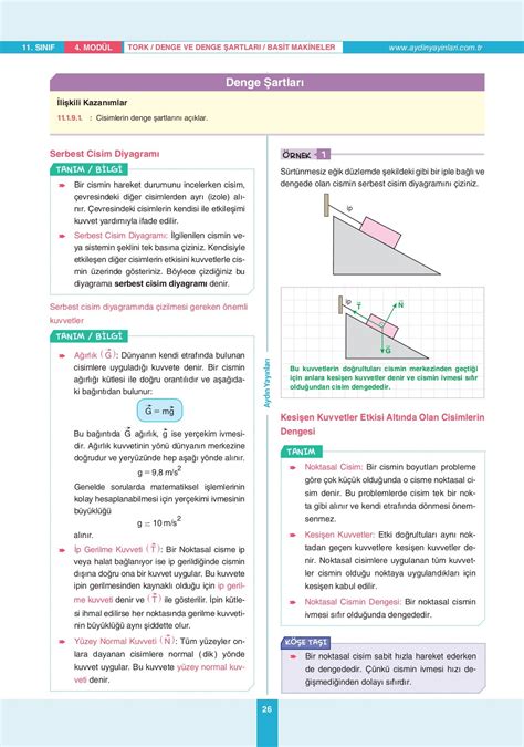 Tyt Ayt S N F Fizik Ders Leyi Mod Lleri Mod L Tork Denge Ve