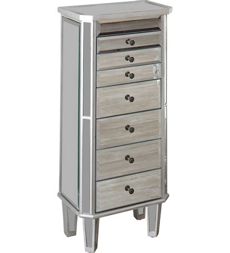 Silver Mirrored Jewelry Armoire - almoire