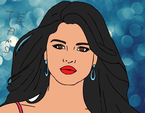 Dibujo de Selena Gomez primer plano pintado por en Dibujos net el día