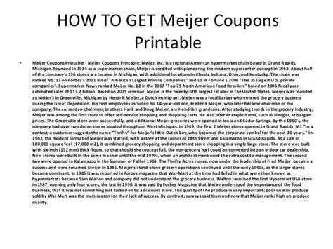 Meijer Coupons Printable - Meijer Coupons Printable