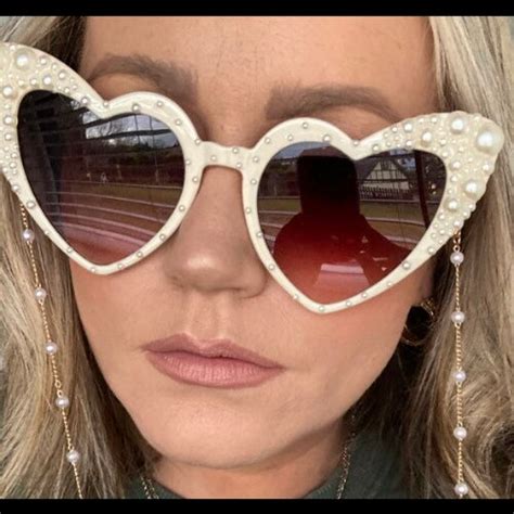 Encrusted Pearl And Ivory Heart Shaped Bride To Be Sunglasses Etsy