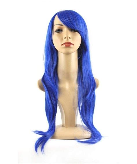 20 70cm Natural Design Long Length Cosplay Costume Party Wigs Navy Blue Navy Blue