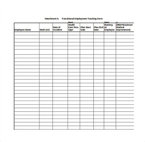 Employee Tracking Template 11 Word Excel Pdf Documents Download