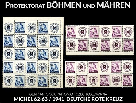 Böhmen und Mähren Mi 62 63 1941 Deutsche Rotes Kreuz MNH