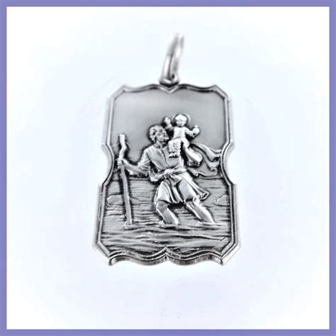 Pendentif Saint Christophe En Argent Vieilli Massif John Or Co