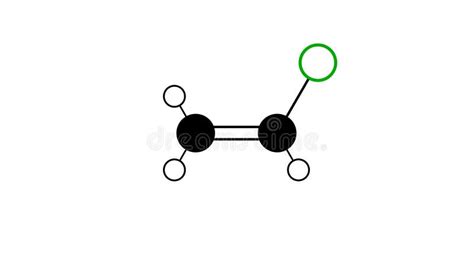 Mol Cula De Cloruro De Vinilo Modelo De Balandstick Qu Mico Estructural
