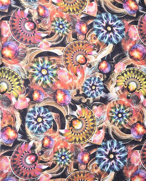 Multi-Color Fabric with Self Weave and Digital Printed Flowers