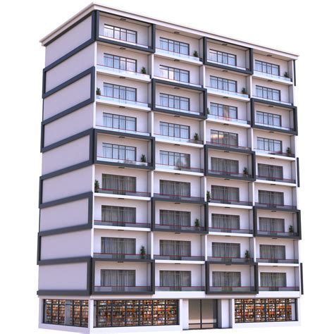 Edificio De Apartamentos Moderno Modelo D Max Fbx Obj Ds