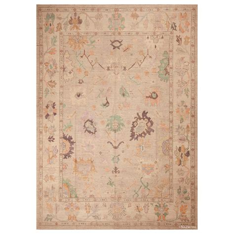 Nazmiyal Collection Modern Ivory Background Turkish Oushak Design Rug 8