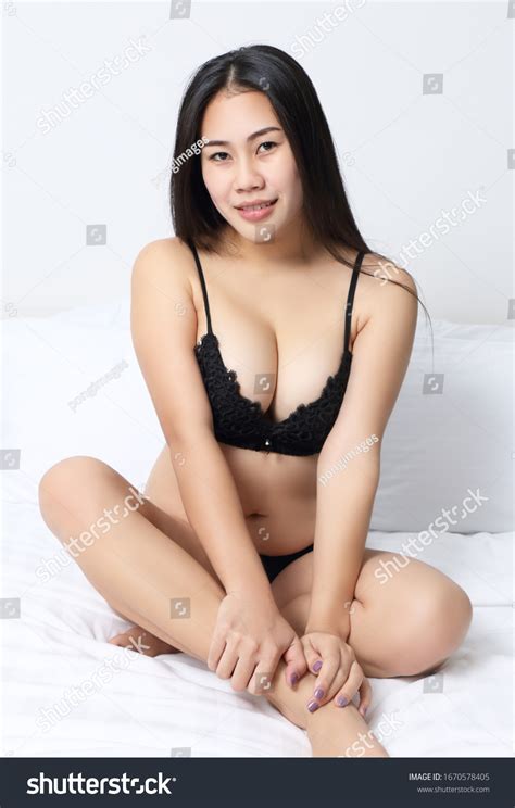 Asian Woman Black Bikini Bed Room Stock Photo Shutterstock