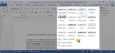 Los Estilos En Microsoft Word C Mo Aplicar Un Estilo