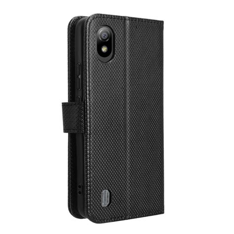 For Boost Mobile Bounce 4g Diamond Texture Leather Phone Case Black