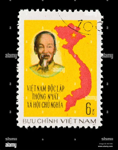 Timbre Poste Pour Le Vietnam Sur Ho Chi Minh Et La Carte Du Vietnam La