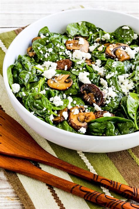 Spinach Salad with Mushrooms and Feta – Kalyn's Kitchen