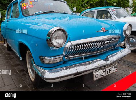 Blue Gaz M Volga At Classic Soviet Car Exhibition Stock Photo Alamy