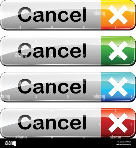 Illustration Of Four Cancel Design Web Buttons Stock Vector Image And Art