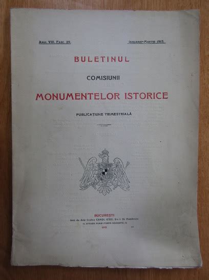 Buletinul Comisiunii Monumentelor Istorice Anul VIII Fasc 29