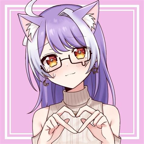 Cat Girl Doing Finger Heart Cat Girl Finger Heart Cats