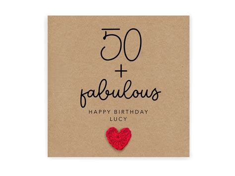 Personalised 50th Birthday Card Fabulous And 50 Birthday Card 50th