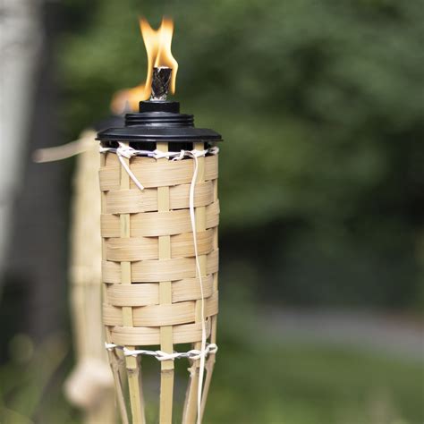 Outdoor Lighting TIKI Torch 4 Pack Bamboo Citronella Weather Resistant