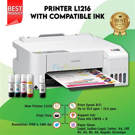 Jual Printer Epson Ecotank L1210 L1216 Pengganti Dari L1110 New Baru Garansi Print Foto Black