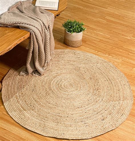 Amazon Chardin Home Jute Braided Boho Round Rug Natural Jute 4