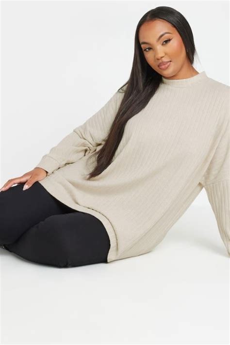 Yours Plus Size Cream Ribbed Jumper Yours Clothing