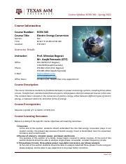 Ecen Syllabus Pdf Course Syllabus Ecen Spring Course