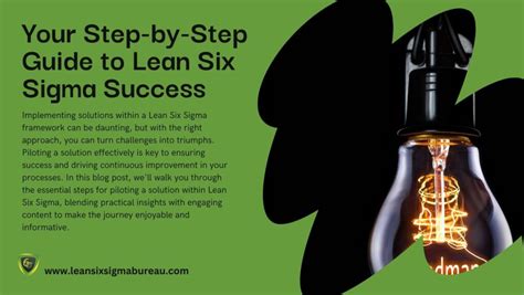 Piloting A Solution Your Step By Step Guide To Lean Six Sigma Success