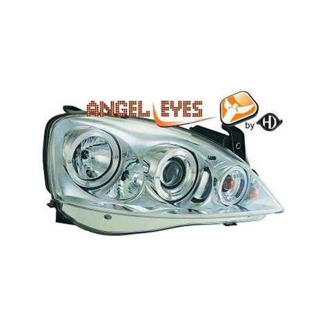 SET DE DEUX PHARES AVANT ANGEL EYES OPEL CORSA C 00 06 H1 H1 AVEC