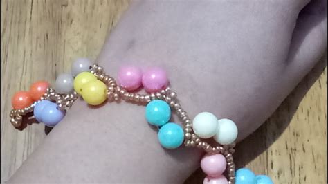 DIY Beaded Pearl Zigzag Design Bracelet II Coookie Ash YouTube