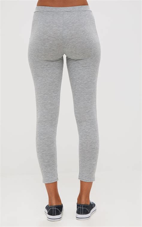 Grey Marl Ultimate Jersey High Waisted Leggings Prettylittlething