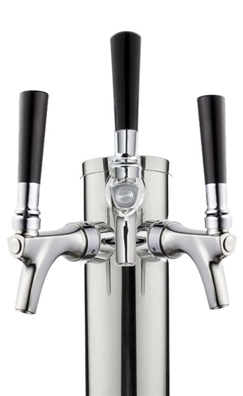 Polished Stainless Steel Triple Faucet Infinity Draft Tower 14 Tall