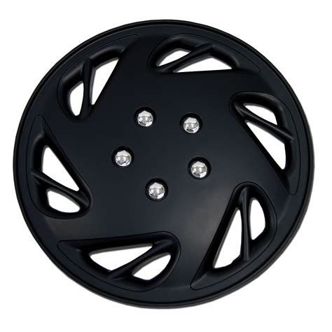 Set Of 4 Matte Black Snap On Hubcaps 17 Wc 17 9054 B Hub Caps Wheel