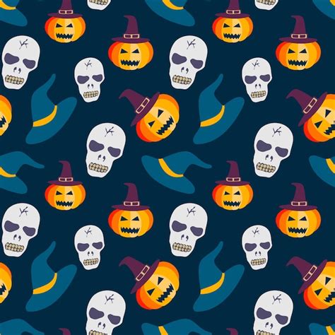 Premium Vector Halloween Seamless Pattern