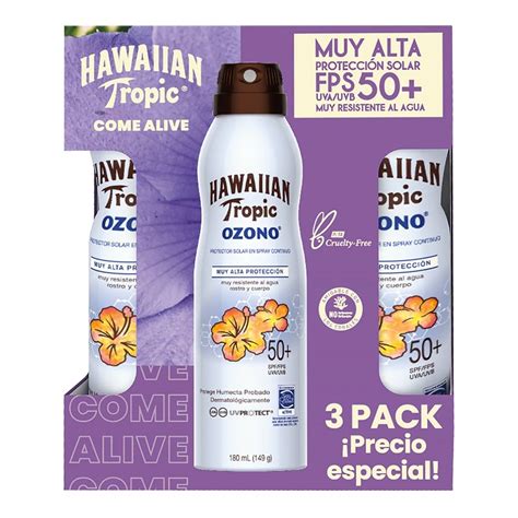 Paquete Hawaiian Tropic Protector Solar Spray Ozono Ml Pzas Walmart