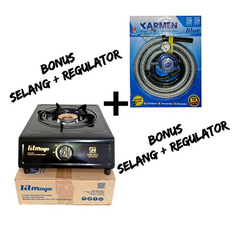 Paket Kompor Gas 1 Tungku FREE SELANG Paket REGULATOR Murah Lazada