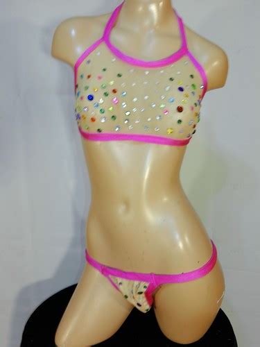 Exotic Dancer Stripper Medium Nude Hot Pink Pc Bikini Dance Outfit Dancewear EBay