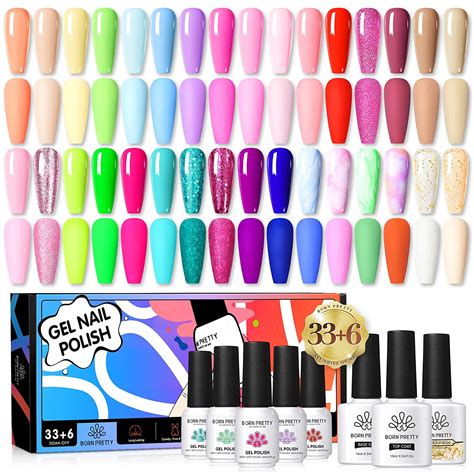 BORN PRETTY UV Nagellack Pastell Shellac Set Rosa Gelb Neon Blau 33