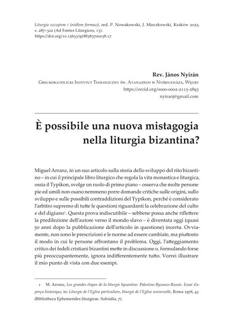 PDF È possibile una nuova mistagogia nella liturgia bizantina