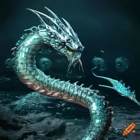 Cyborg Sea Serpent With Metal Scales On Craiyon