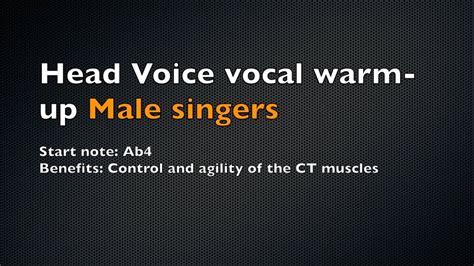 Head Voice Vocal Warm Up Track For Male Singers Youtube