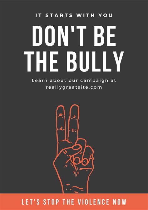 Page Free Printable Anti Bullying Campaign Poster Templates Canva 12740