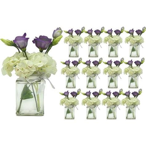 Casavetro Lot de 12 Mini vases carrés en Verre Transparent pour Mariage