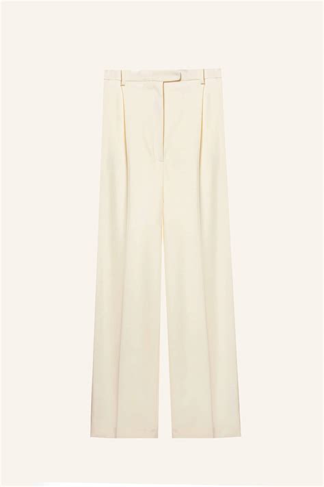 Loose Wool Pants In Cream Epuzercom