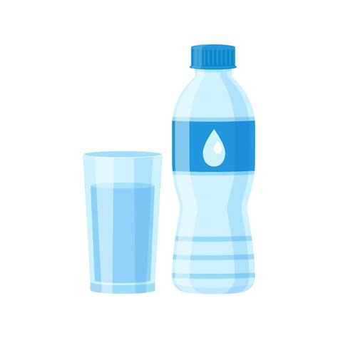 Vaso y botella de agua | Vector Premium