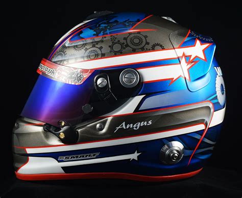 Best Custom Painted Race Helmet With Stars Angus Whitesides Arai