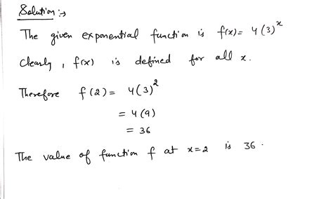 Solved For The Exponential Function F Left Parenthesis X Right